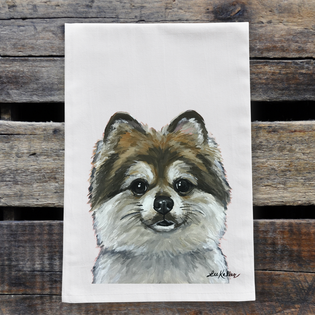 Pomeranian Towel, Dog Towel, Farmhouse Kitchen Decor