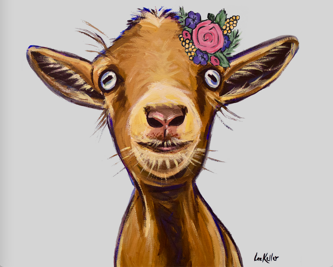 Goat Art, 'Poundcake on Grey' Goat Print