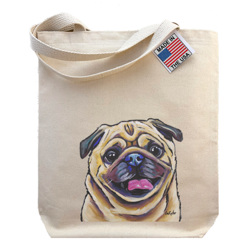 Pug Tote Bag, Dog Tote Bag
