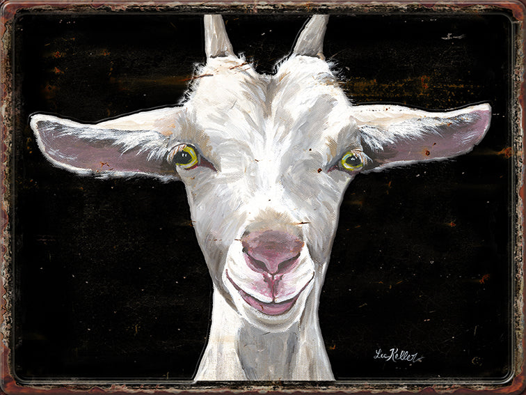 Embossed Metal Sign 'Patsy', Goat Tin Sign, Goat Sign on Metal