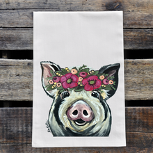 Load image into Gallery viewer, Pig Towel &#39;Sarge&#39;, Farmhouse Kitchen Decor
