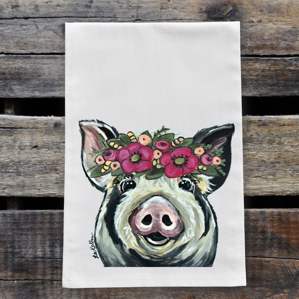 Pig Towel 'Sarge', Farmhouse Kitchen Decor