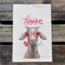 Load image into Gallery viewer, Goat Valentine&#39;s Day Towel, &#39;Shyla&#39;
