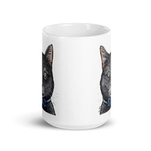 Load image into Gallery viewer, Grey Tabby with Bowtie Cat Mug, Cat Coffee Mug, 15oz Grey Tabby Cat Mug
