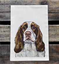 Load image into Gallery viewer, Springer Spaniel Towel, Dog Towel, Farmhouse Kitchen Decor
