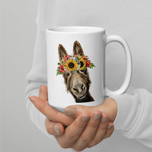 Load image into Gallery viewer, Donkey Mug, &#39;Sunflower Raymond&#39; Coffee Mug, 15oz Donkey Mug
