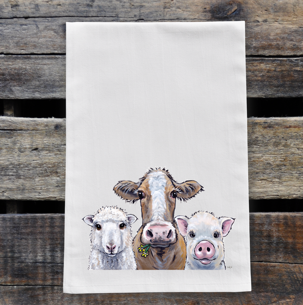 Farmhouse Neutral Trio Towel, Farmhouse Neutral Tea Towel