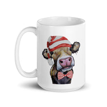 Load image into Gallery viewer, Cow Mug &#39;Hazel&#39;, Christmas Coffee Mug, 15oz Cow Mug
