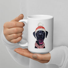 Load image into Gallery viewer, Dog Mug &#39;Black Lab&#39;, Christmas Coffee Mug, 15oz Dog Mug
