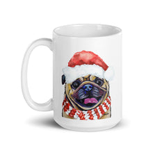Load image into Gallery viewer, Dog Mug &#39;Pug&#39;, Christmas Coffee Mug, 15oz Dog Mug
