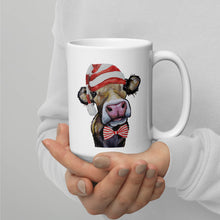 Load image into Gallery viewer, Cow Mug &#39;Hazel&#39;, Christmas Coffee Mug, 15oz Cow Mug
