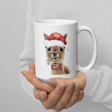 Load image into Gallery viewer, Alpaca Mug &#39;Holly&#39;, Christmas Coffee Mug, 15oz Alpaca Mug
