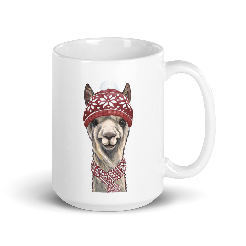 Alpaca Mug 'EllieMae', Christmas Coffee Mug, 15oz Alpaca Mug