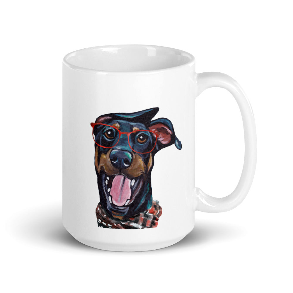 Dog Mug 'Doberman', Christmas Coffee Mug, 15oz Dog Mug
