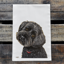 Load image into Gallery viewer, Yorkie Poo Towel, Dog Towel, Farmhouse Kitchen Decor
